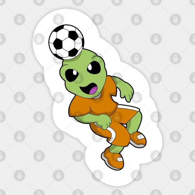 Alien at Soccer Sports Sticker by Markus Schnabel